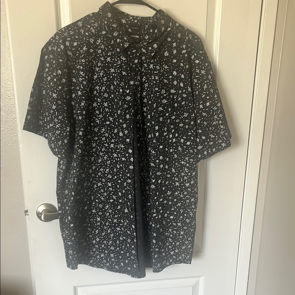 Prana Celestial Black and White Casual Shirt
